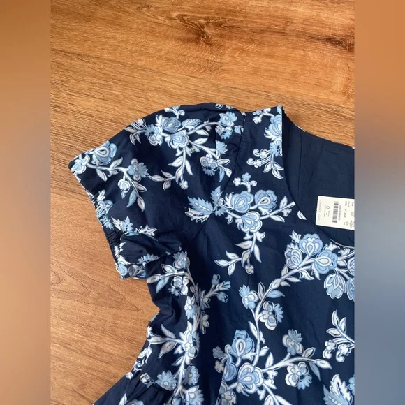 NWT J Crew tiered‎ floral dress size 14 puff sleeves cotton babydoll ornate - Picture 7 of 14